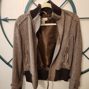 Brown onielle tweed coat size med.